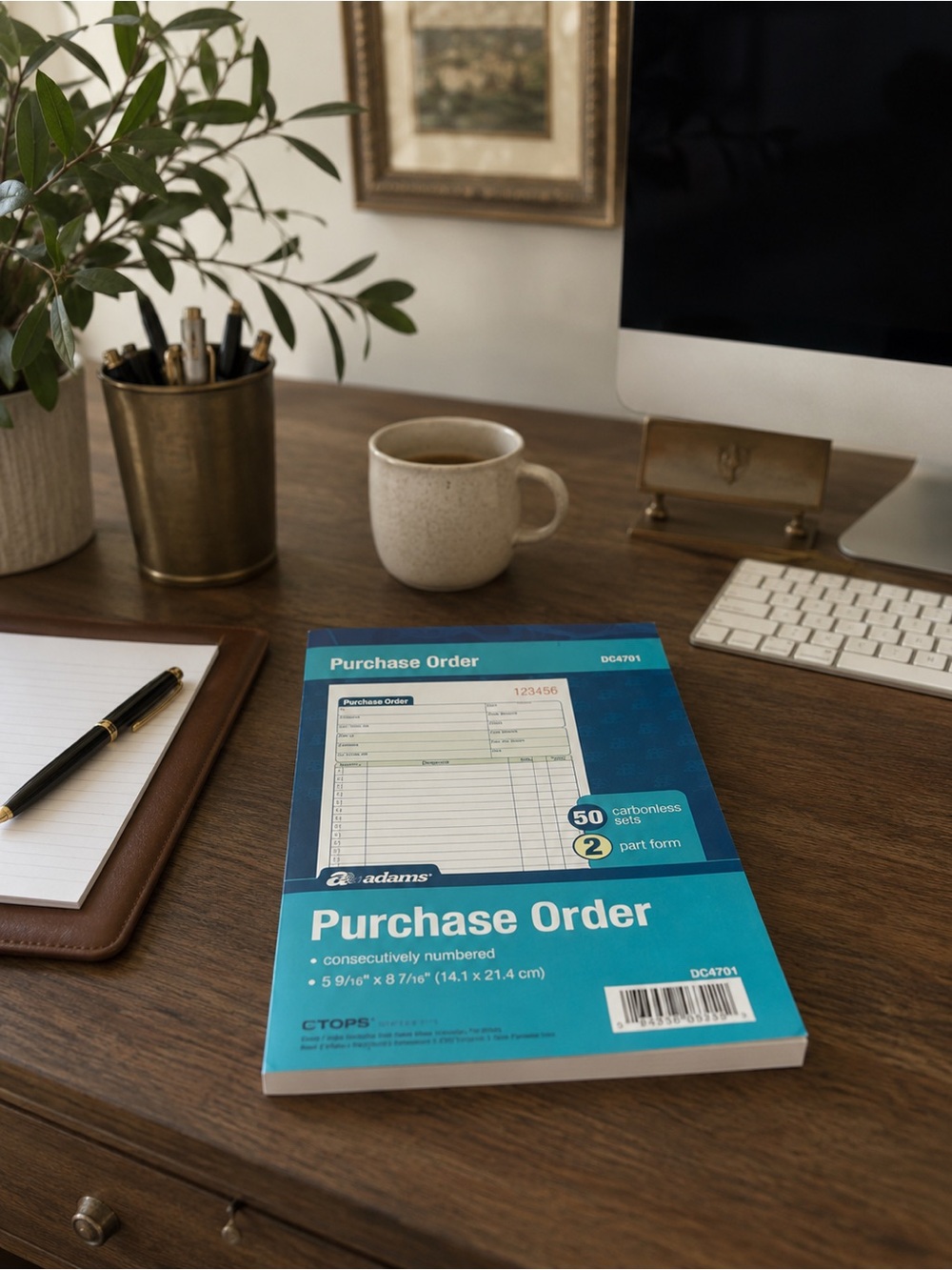 Adams Purchase Order Book - Blue and White